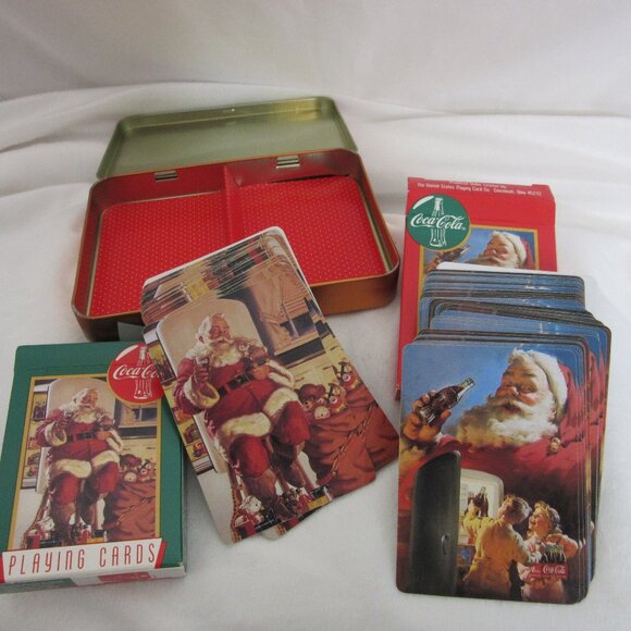 Coca-Cola Santa Claus Christmas Playing Cards Limited Edition Double Deck - Picture 2 of 6